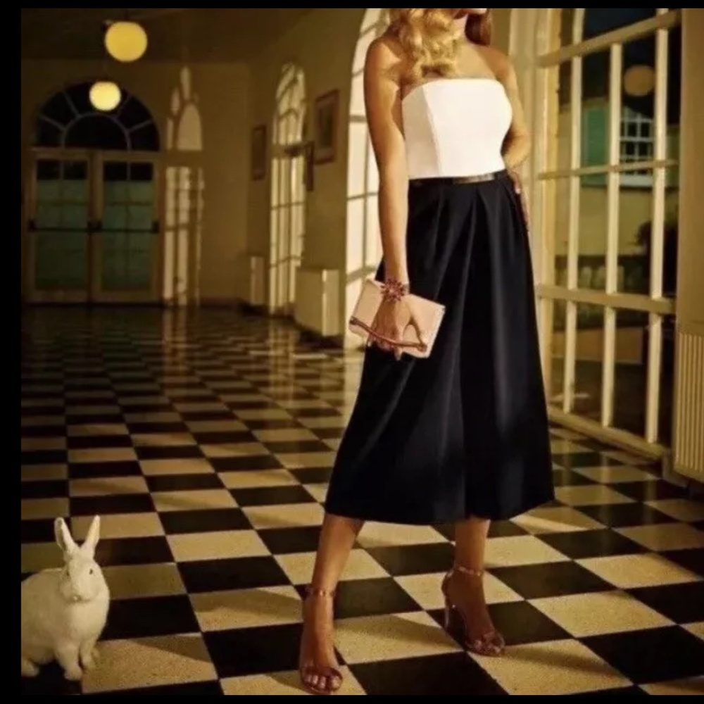 Ted Baker Women's Culotte Jumpsuit Crop Wide Leg Strapless Size 3 retail $325